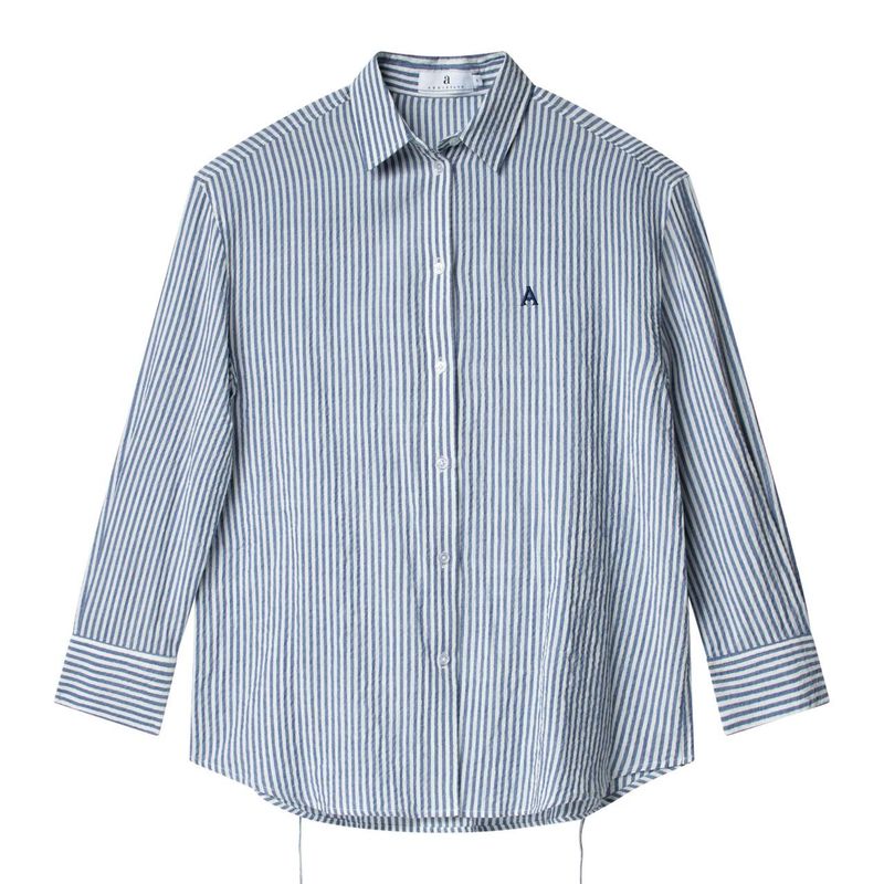 Palermo Seersucker Stripe Navy White 