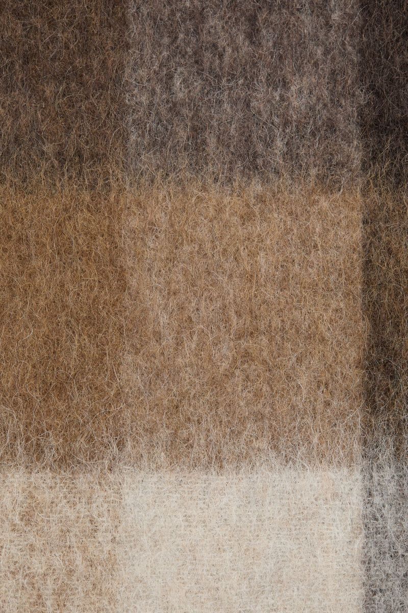 MOHAIR CHECKED SCARF Dark Brown|White|Brown
