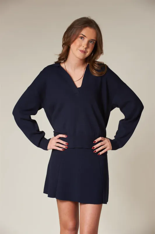 LES Polo Sweater Dk. Navy