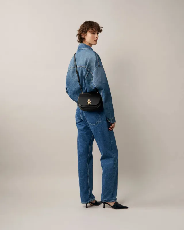 Small AMBERLEY Satchel Black Classic Grain