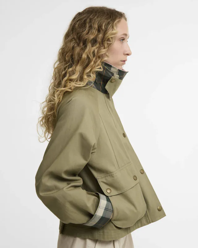 Cropped Beadnell Casual Jacket Dusty Green