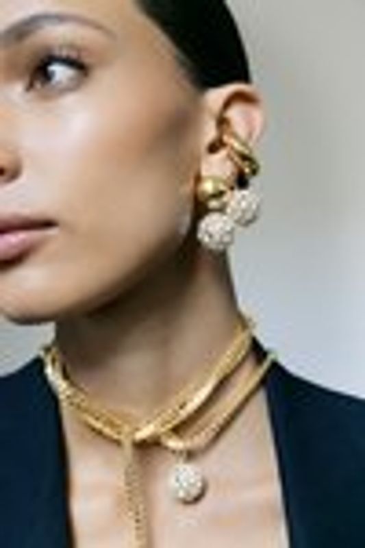 CRYSTAL SPHERE Earrings Gold