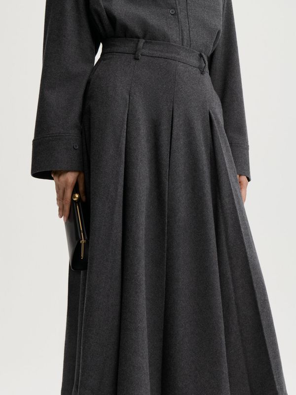 EDEN Organic Cotton Maxi Skirt Dark Grey Melange