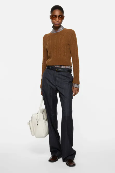 Hovedbilde Wool Pinstripe Trousers Navy ...
