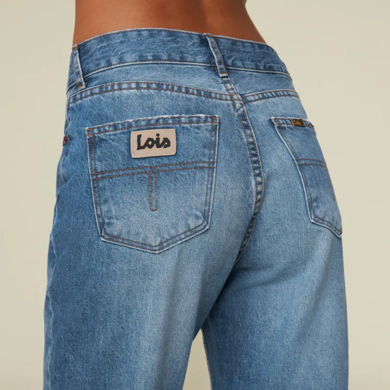 NINETTE Distressed High Rise Flare Medium Blue