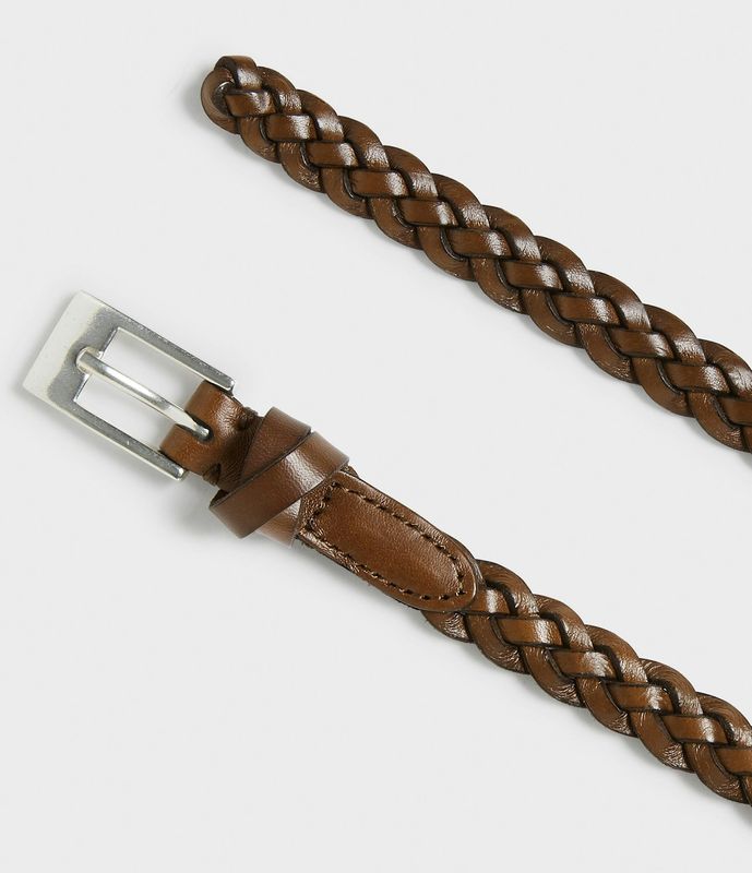 NIBE Flettet skinnbelte Brown 