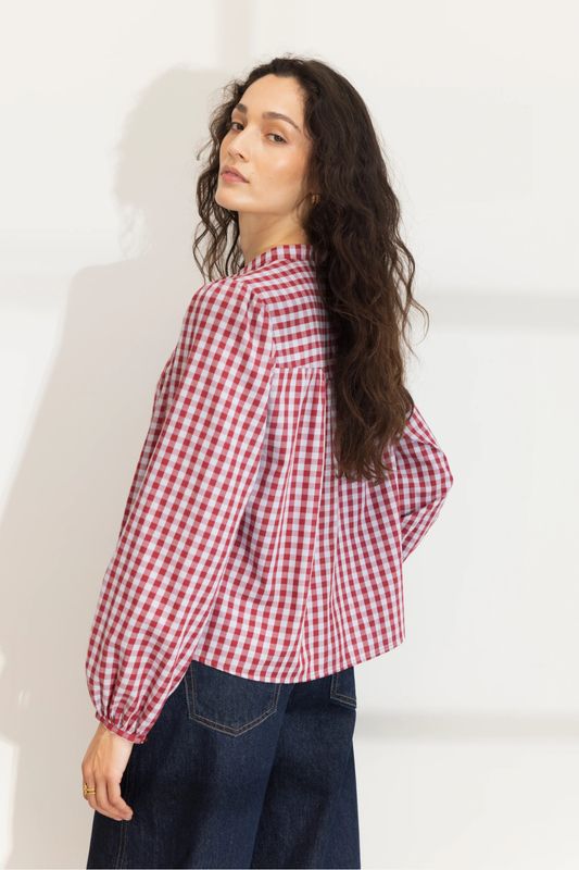 BELLIER Blouse Red Check