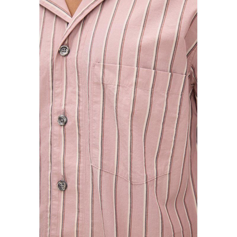 Cuban Striped Shirt Desert Rose