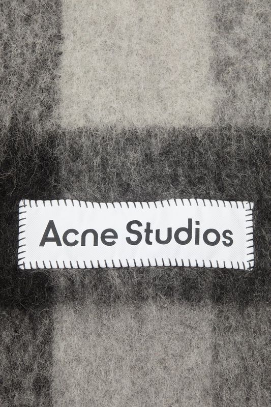 MOHAIR CHECKED SCARF Dark Black|Grey|Dark Grey