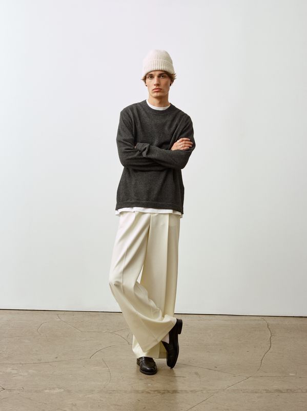 OAD Ribbed Beanie Off White | Dark Navy 