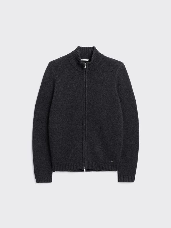 ANDREAS Zip-Up Cardigan Dk. Grey